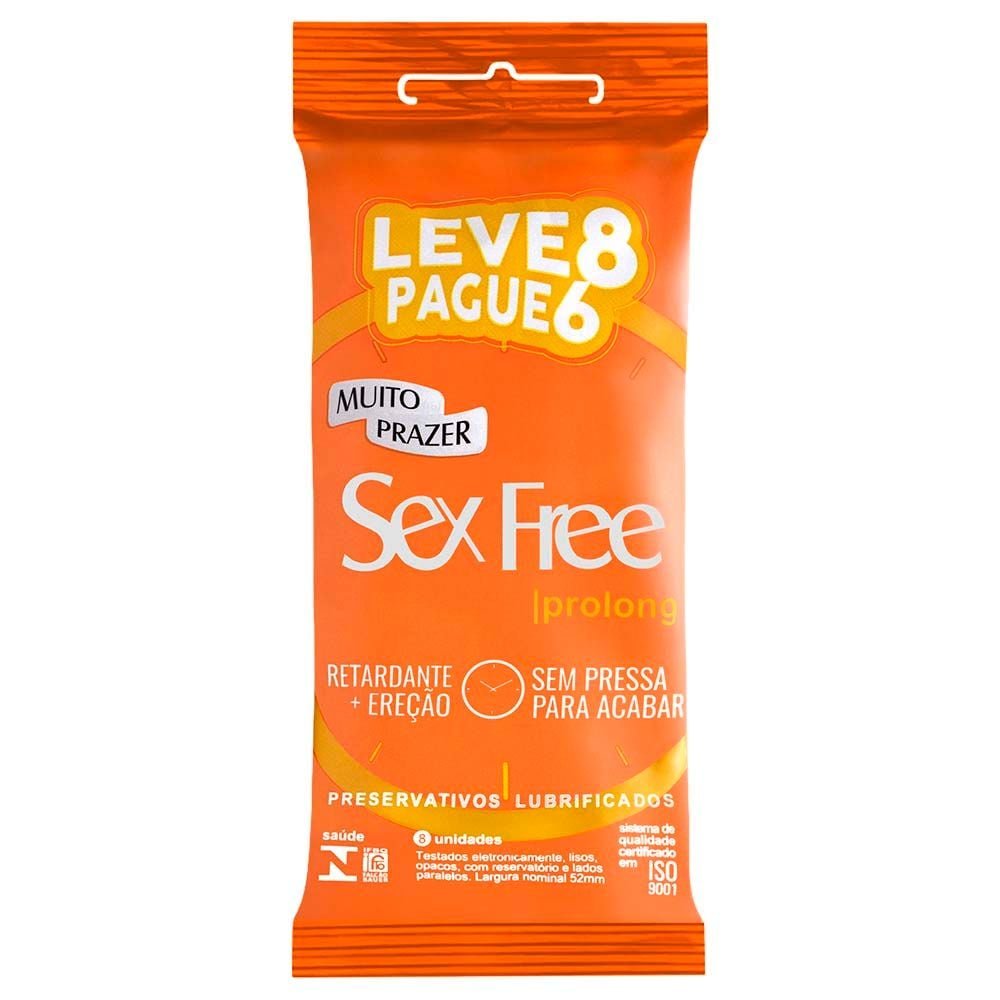 Preservativo Prolong Com 8 Unidades Sex Free