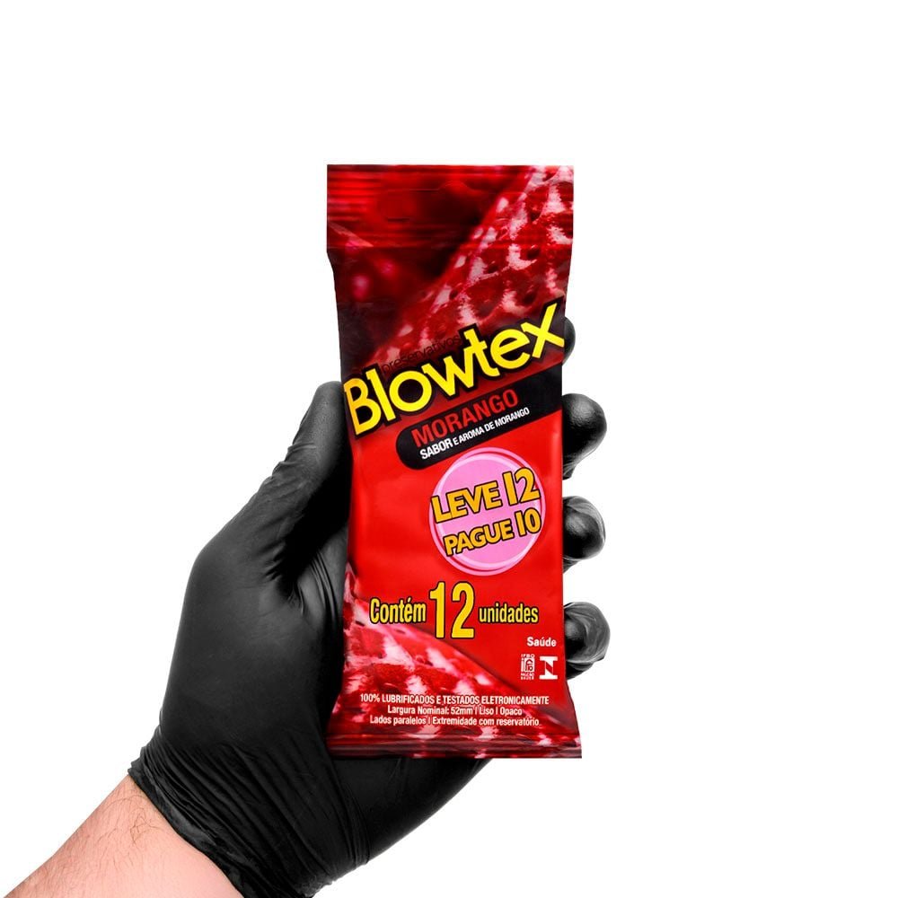 Preservativo Sabor Morango 12 Unidades Blowtex