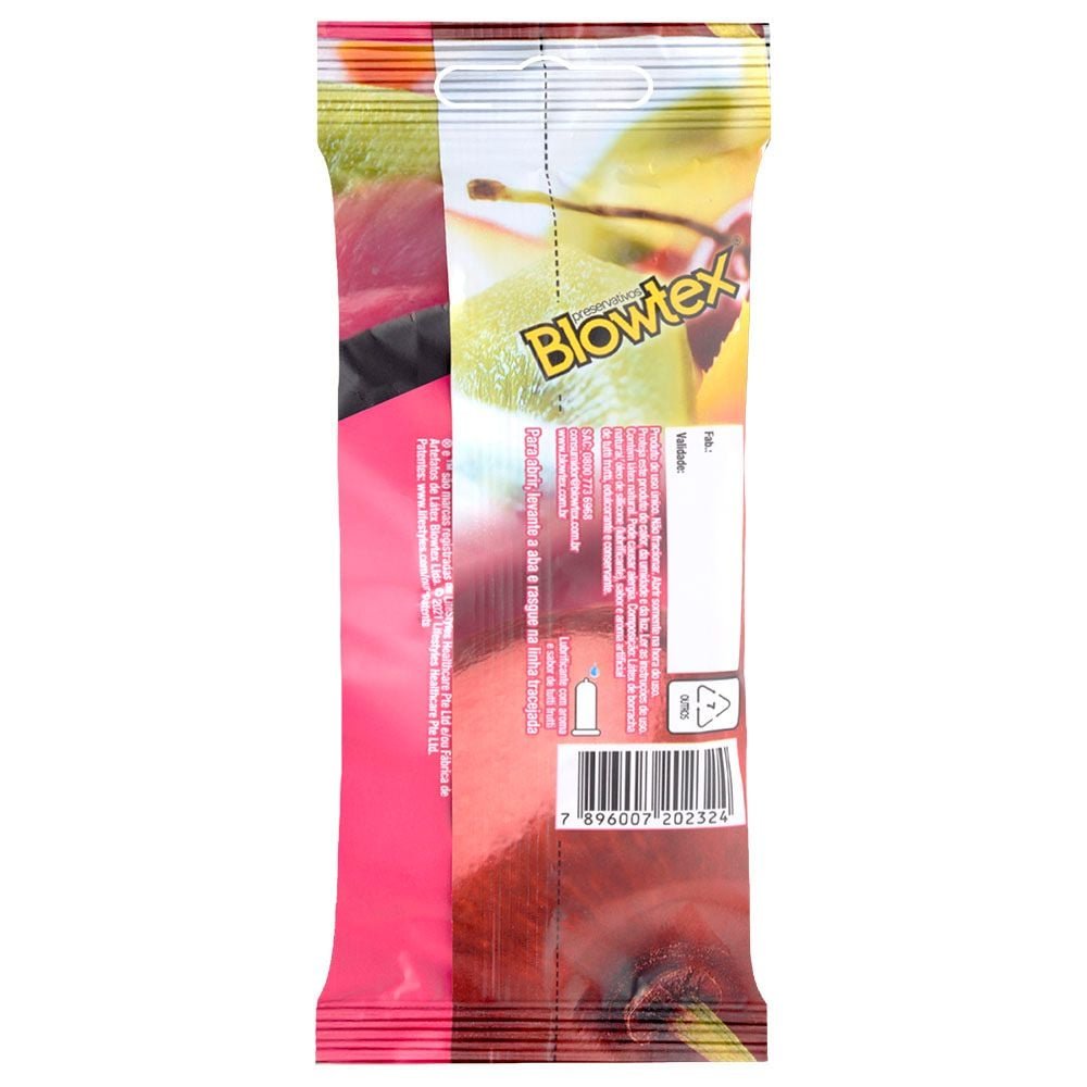 Preservativo Sabor Tutti Frutti 09 Unidades Blowtex