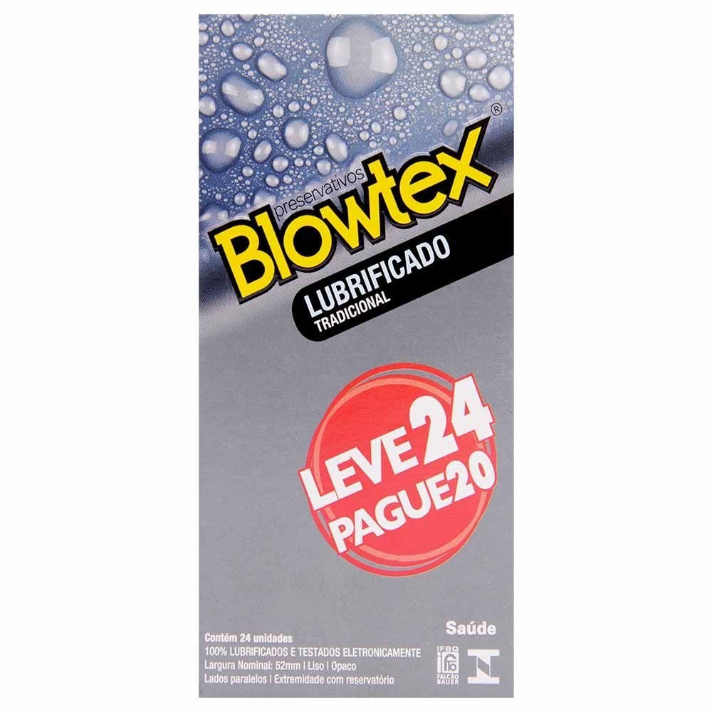 Preservativo Tradicional Lubrificado 24 Unidades Blowtex