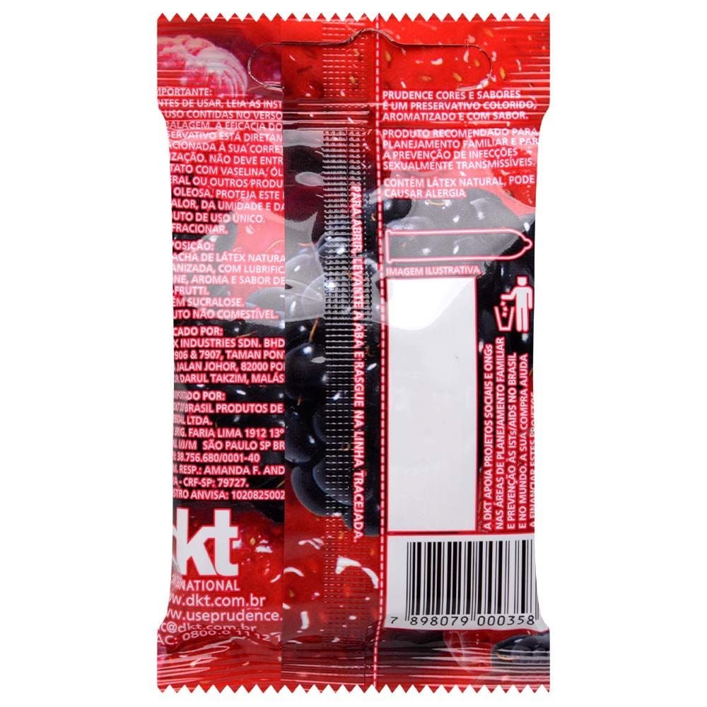 Preservativo Tutti Frutti Com 3 Unidades Prudence