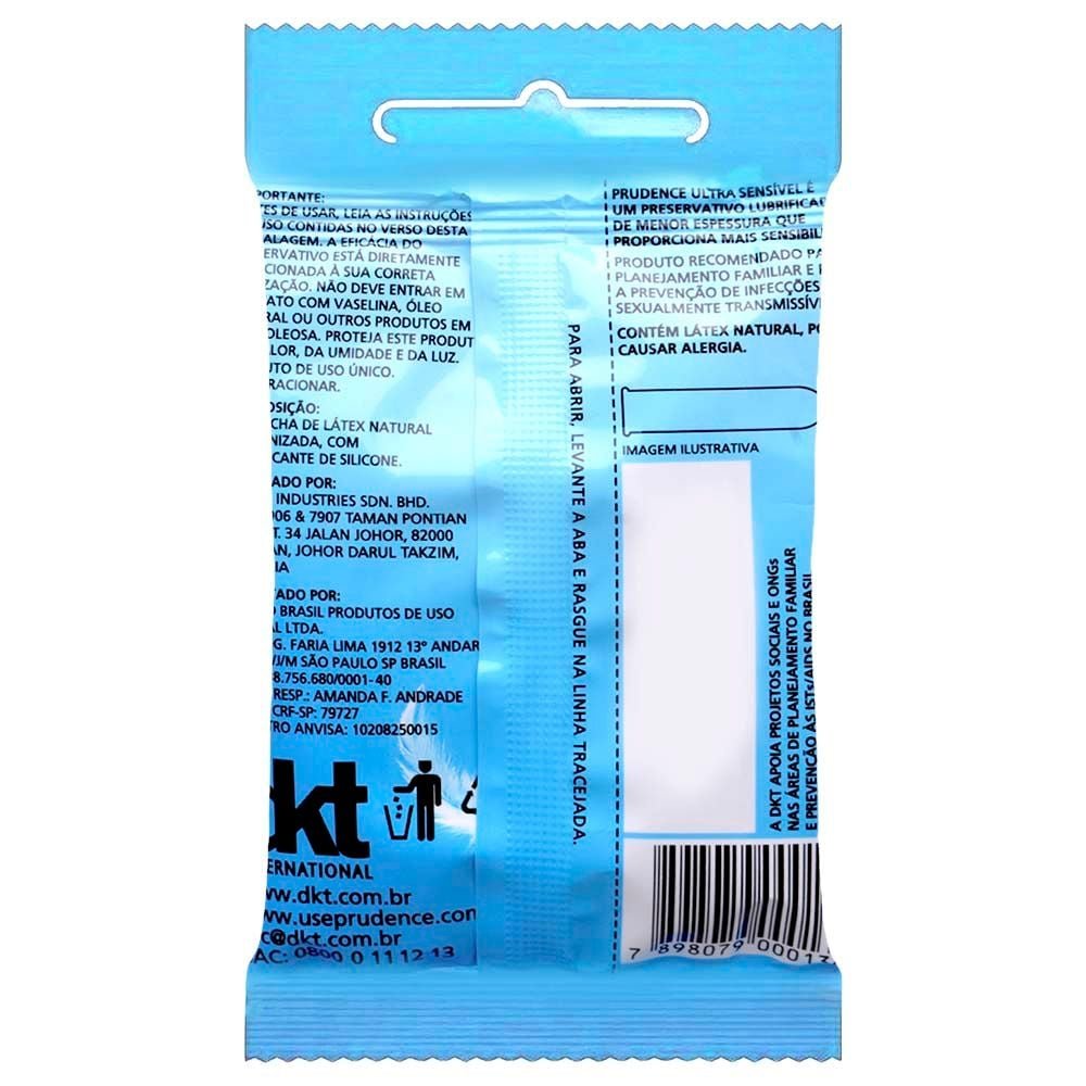 Preservativo Ultra Sensível Com 3 Unidades Prudence
