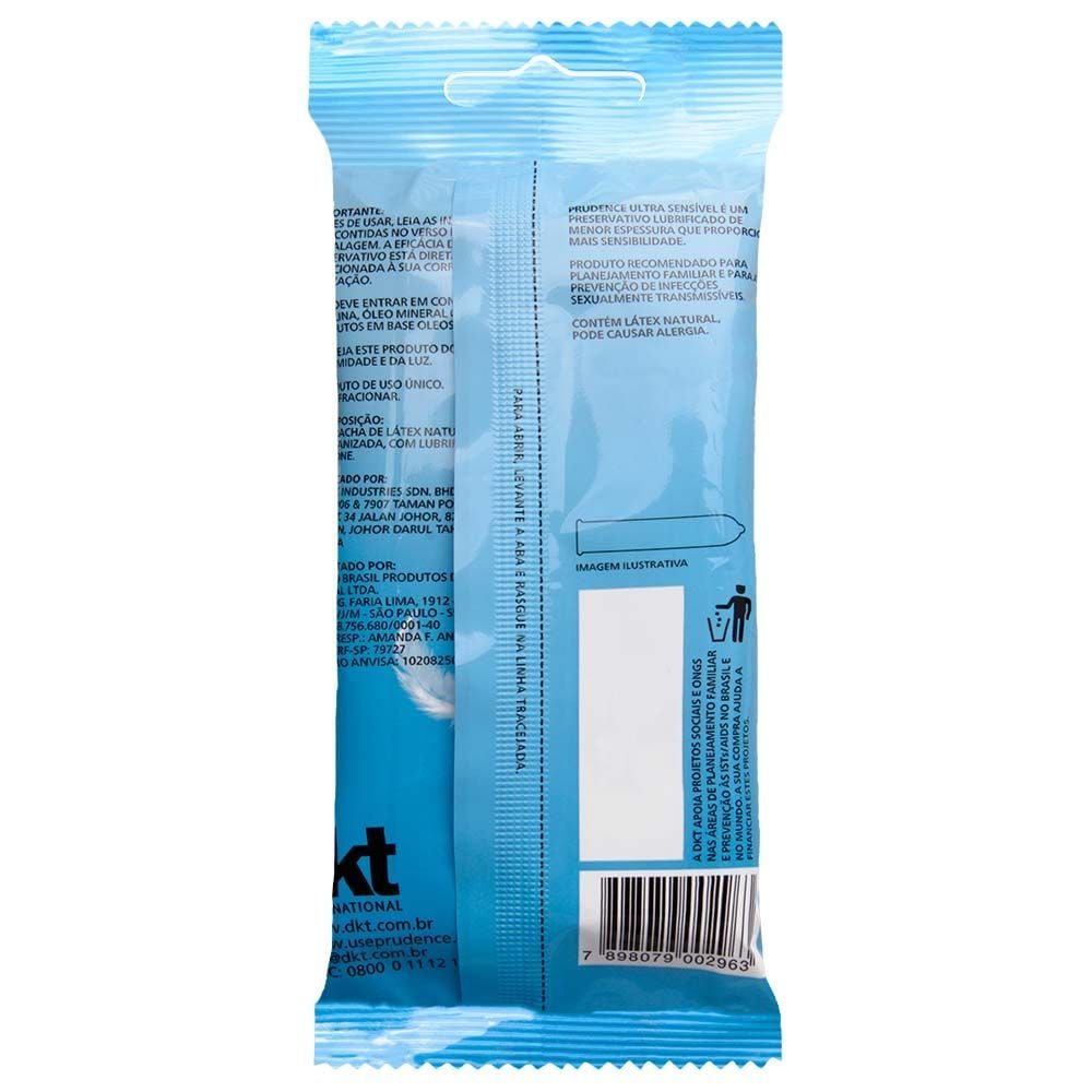 Preservativo Ultra Sensível Com 6 Unidades Prudence