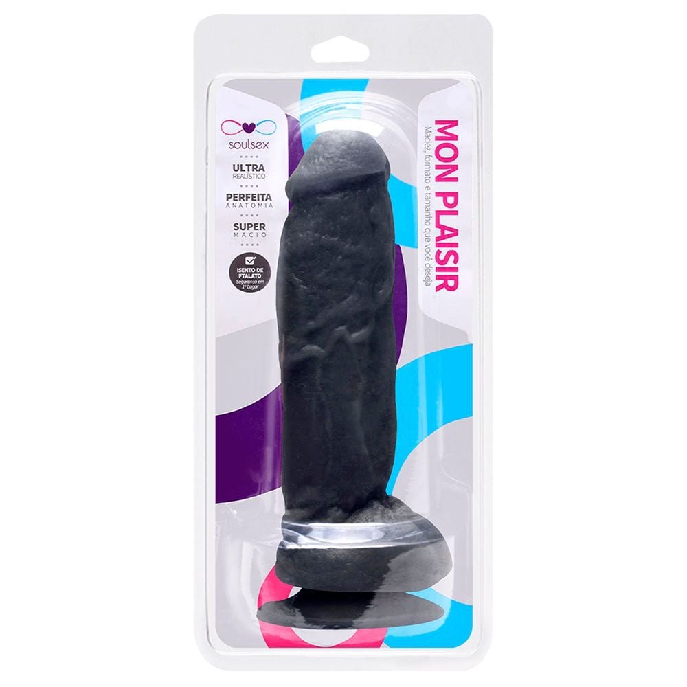 Prótese Borracha Com Ventosa 22,5 X 5,5cm Soulsex
