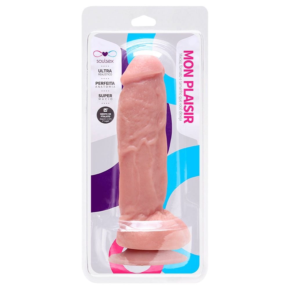 Prótese Borracha Com Ventosa 22,5 X 5,5cm Soulsex