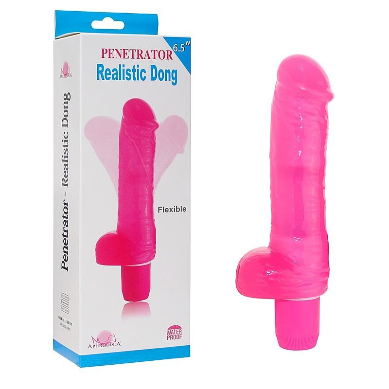 Prótese com Vibro á pilha -14,2 X 4,0 cm - Aphrodisia - Bege