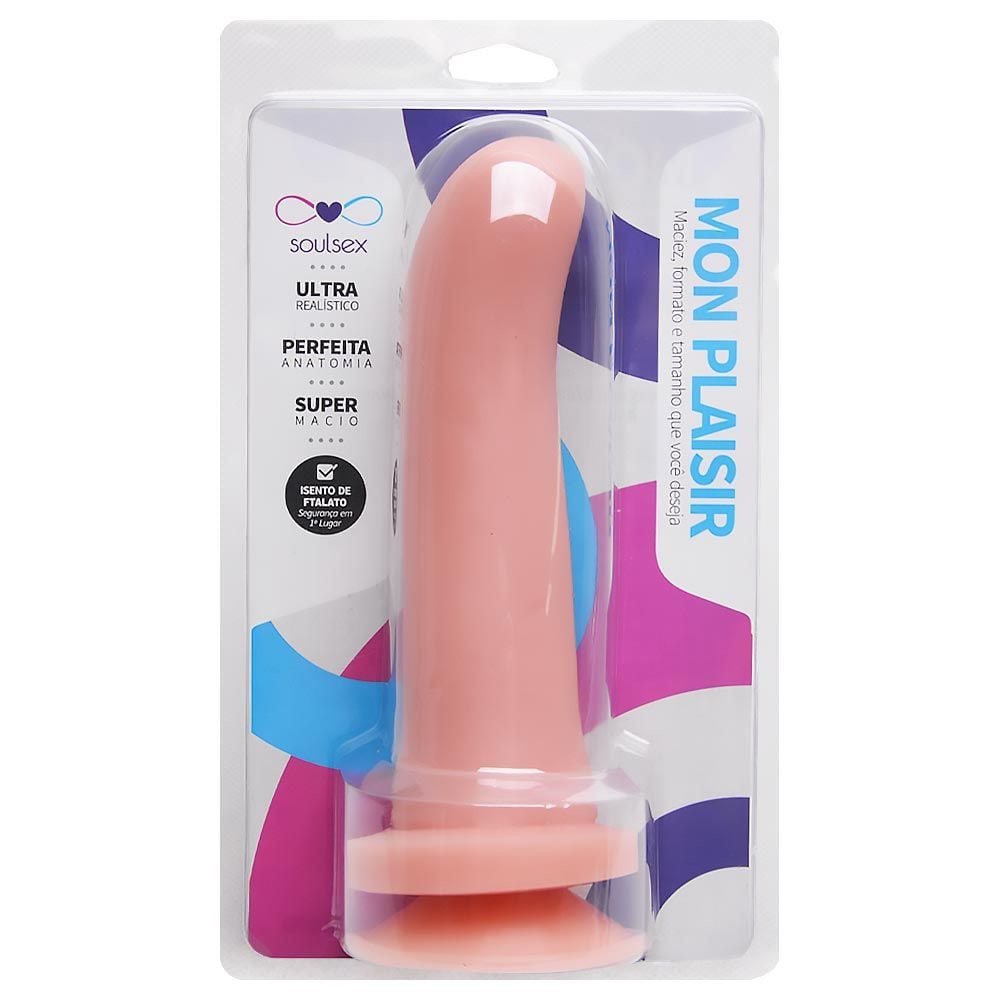 Prótese Maciça Ponto G Com Ventosa 16,5 X 3,5cm Soulsex