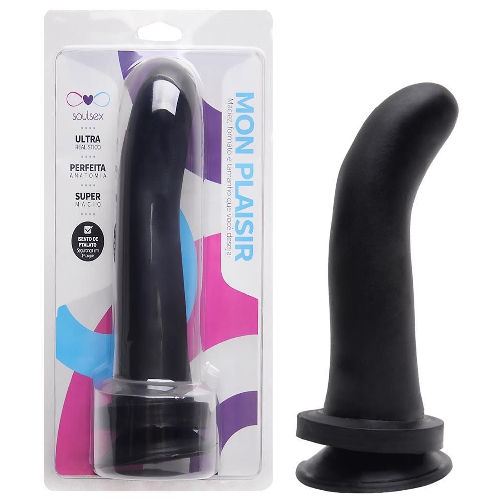 Prótese Maciça Ponto G Com Ventosa 16,5 X 3,5cm Soulsex