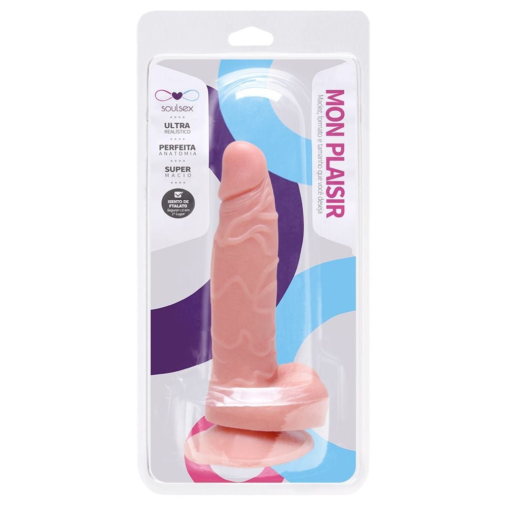 Prótese Maciça Realística Com Ventosa 12,5 X 3cm Soulsex