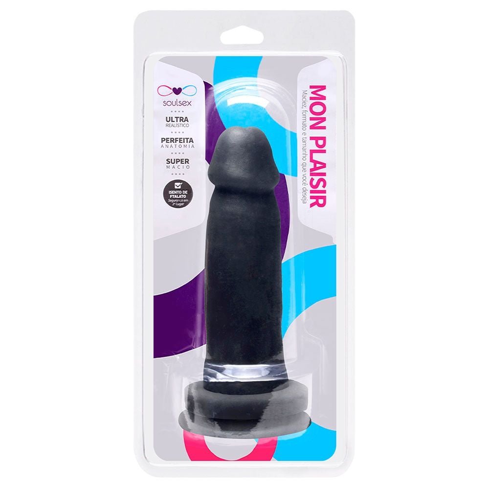 Prótese Maciça Realística Com Ventosa 13,5 X 3,5cm Soulsex
