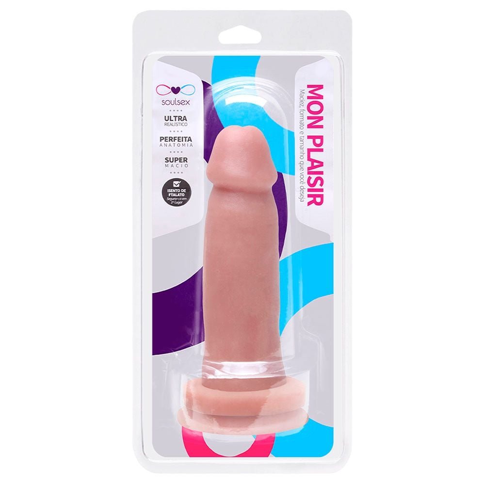 Prótese Maciça Realística Com Ventosa 13,5 X 3,5cm Soulsex