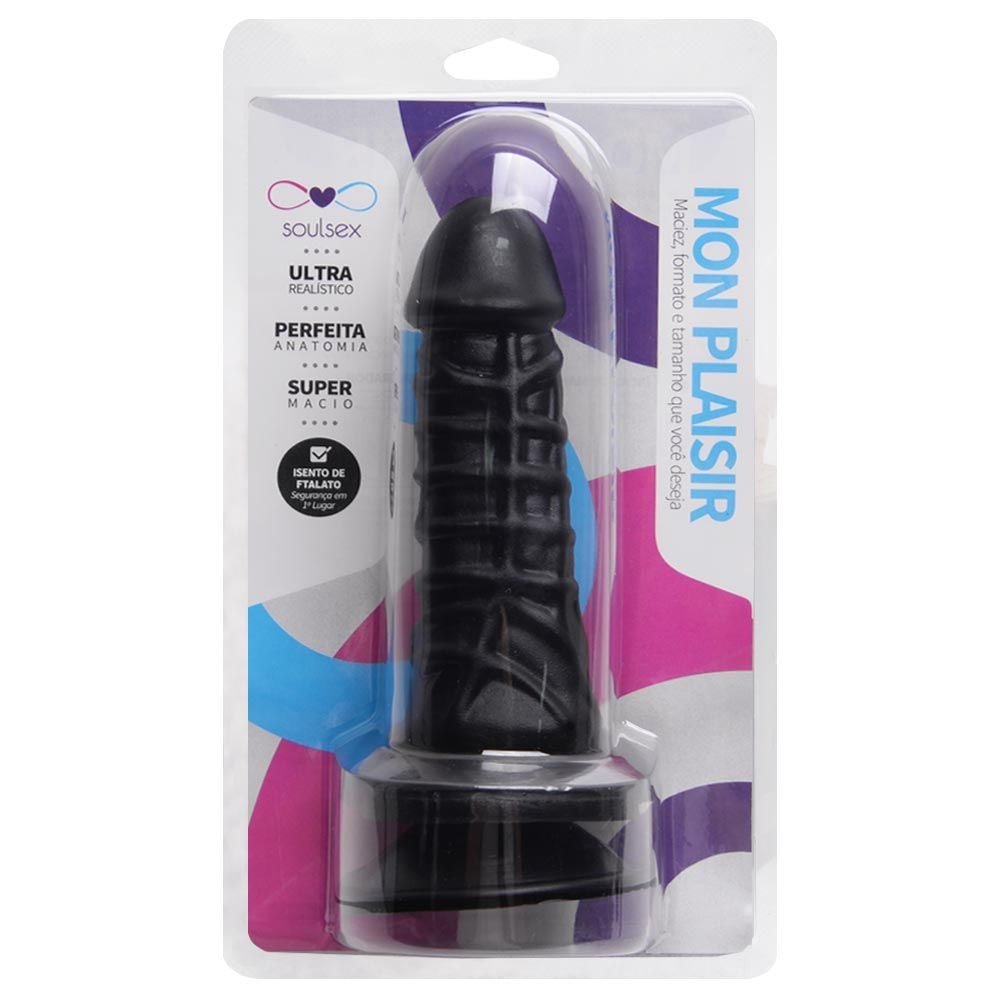 Prótese Maciça Realística Com Ventosa 14 X 3,5cm Soulsex