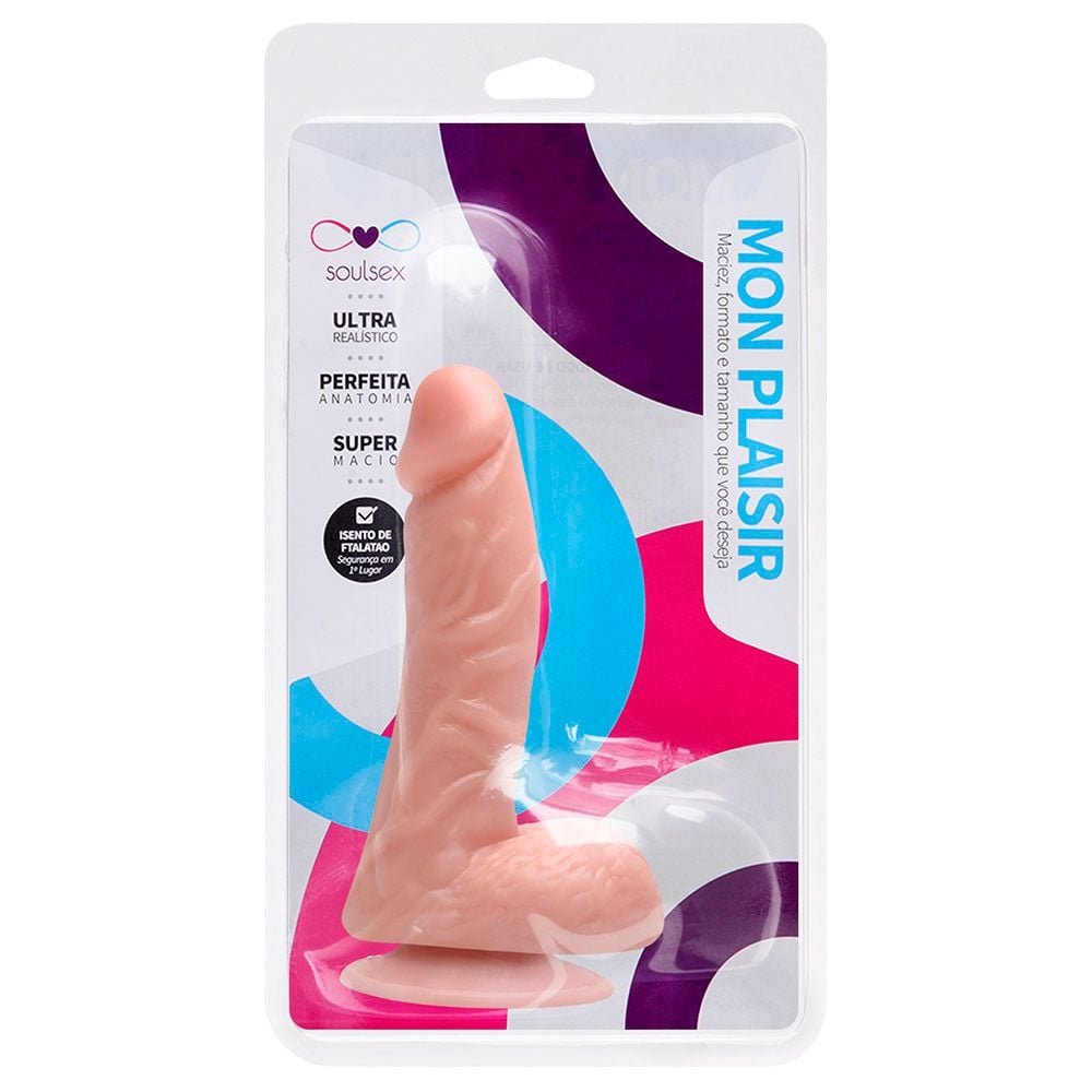 Prótese Maciça Realística Com Ventosa 14,5 X 3,5cm Soulsex