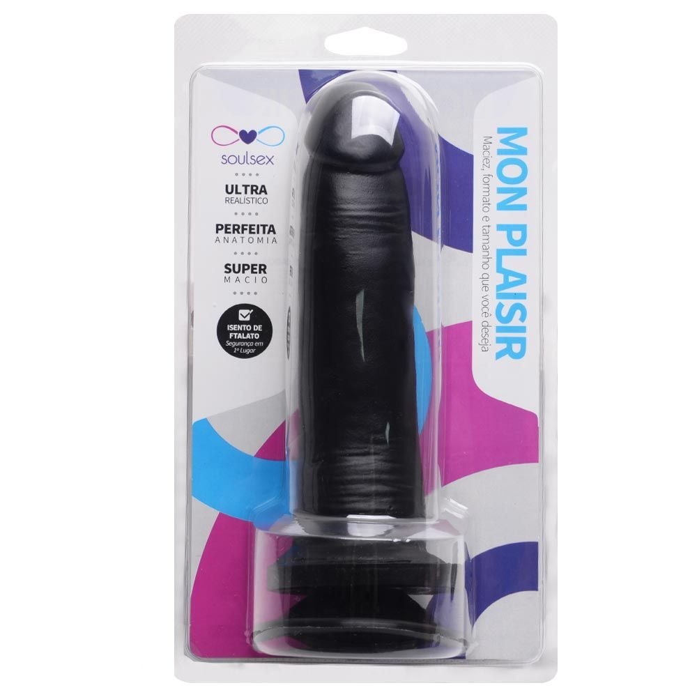 Prótese Maciça Realística Com Ventosa 16 X 3,7cm Soulsex