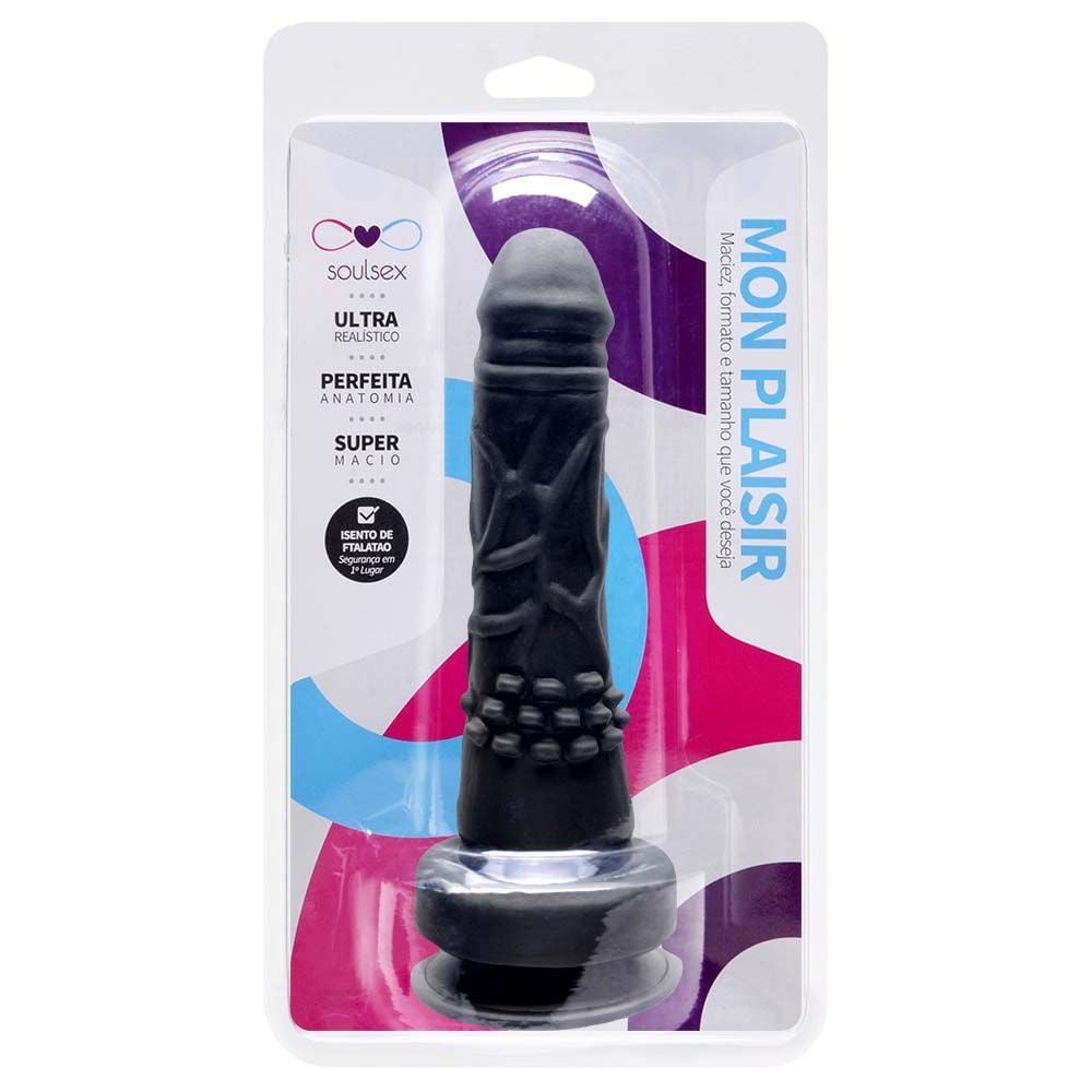 Prótese Maciça Realística Com Ventosa 17 X 3,5cm Soulsex