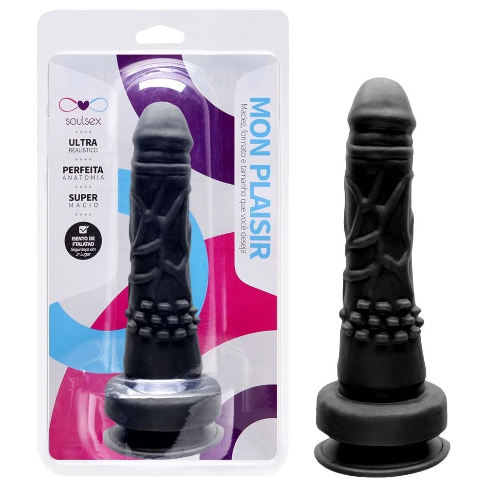 Prótese Maciça Realística Com Ventosa 17 X 3,5cm Soulsex