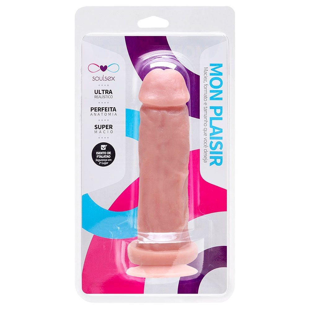 Prótese Maciça Realística Com Ventosa 17 X 4,5cm Soulsex