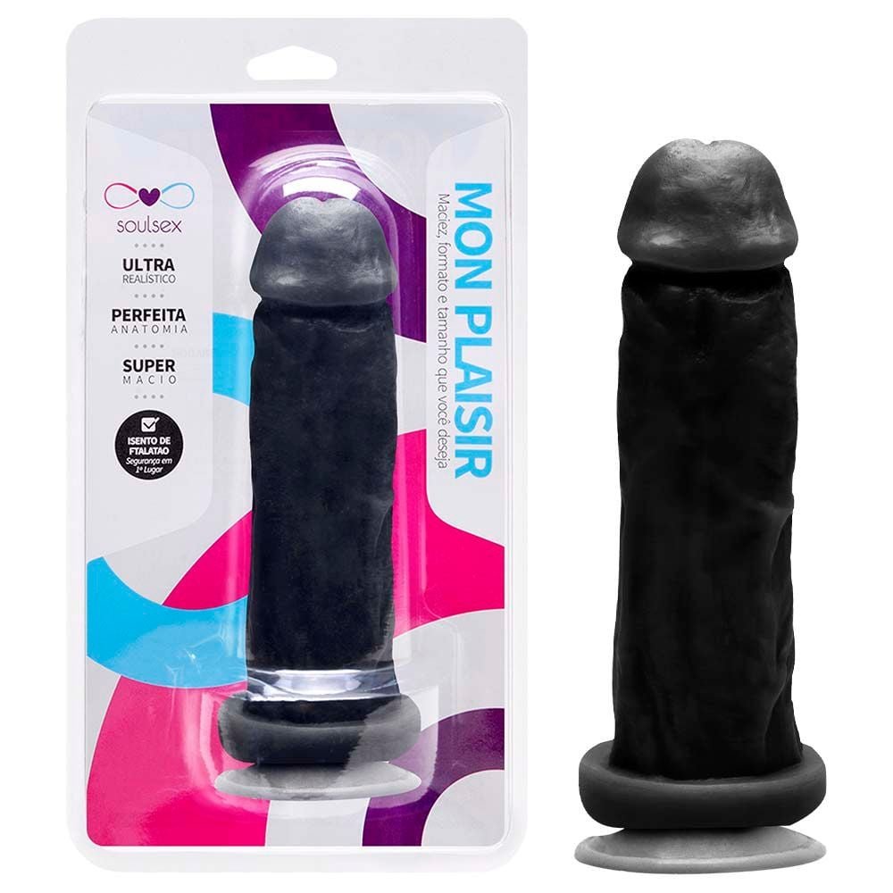 Prótese Maciça Realística Com Ventosa 17 X 4,5cm Soulsex