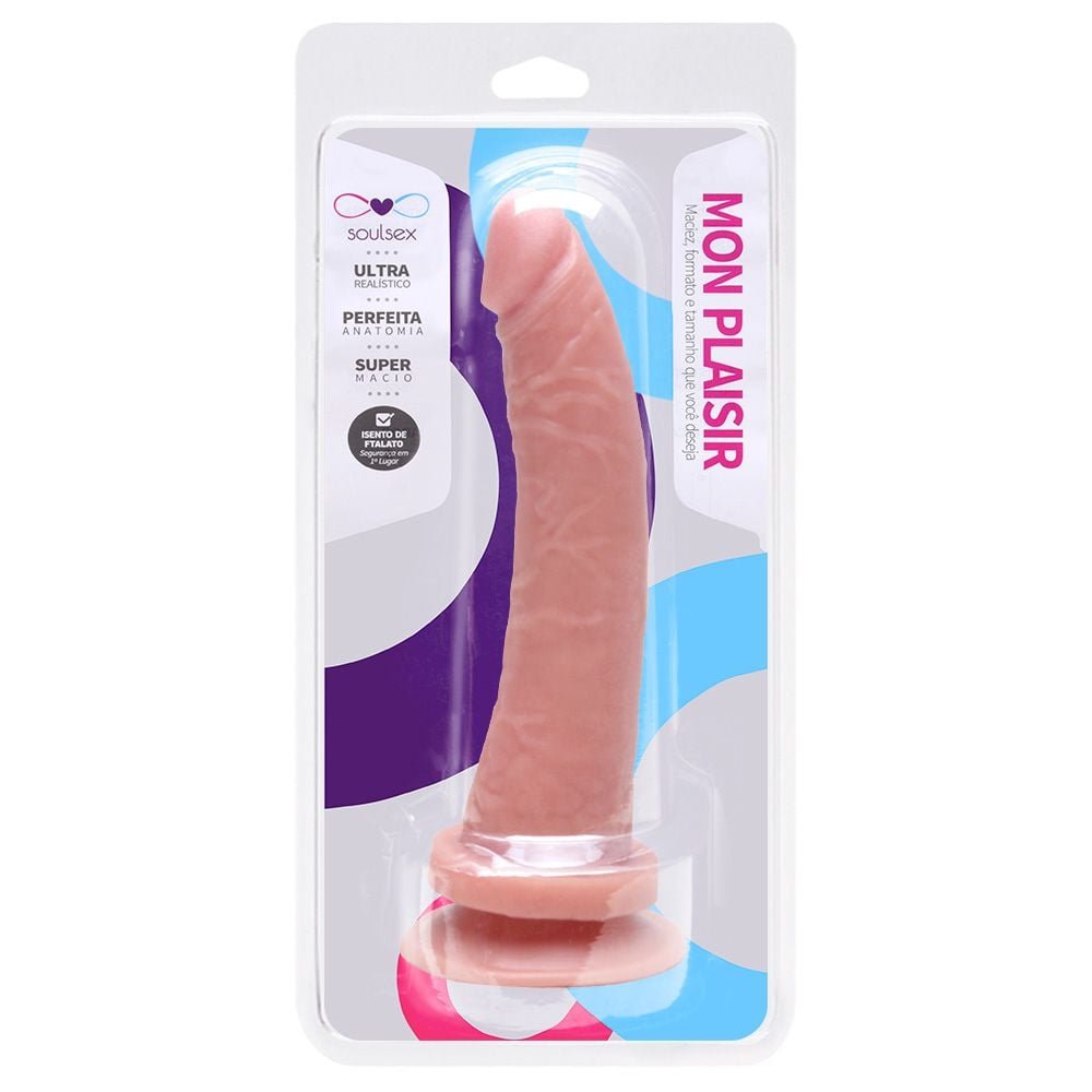 Prótese Maciça Realística Com Ventosa 17,5 X 3,5cm Soulsex
