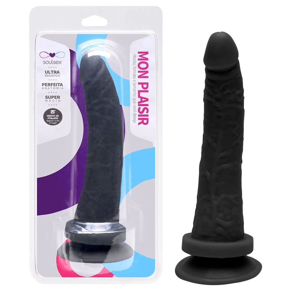 Prótese Maciça Realística Com Ventosa 17,5 X 3,5cm Soulsex