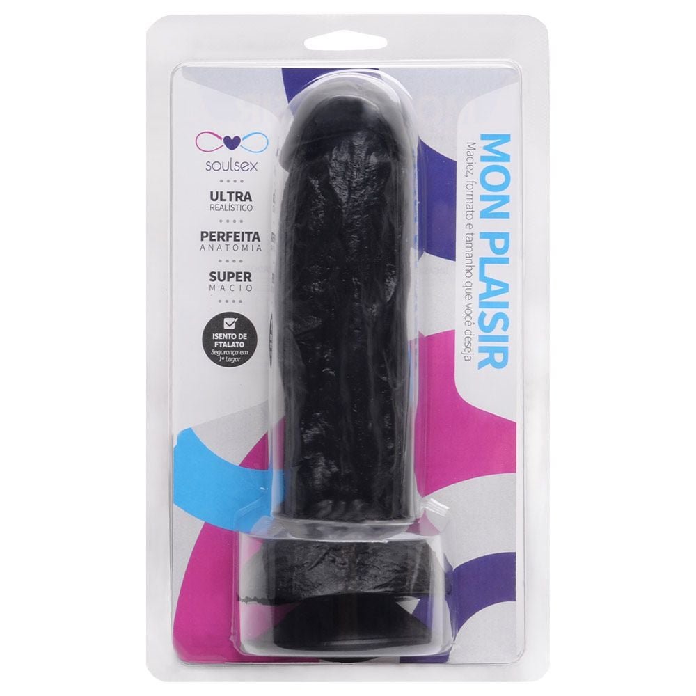 Prótese Maciça Realística Com Ventosa 18 X 4,5cm Soulsex