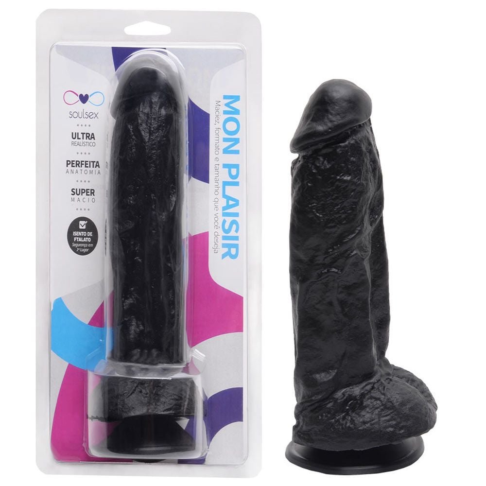 Prótese Maciça Realística Com Ventosa 18 X 4,5cm Soulsex