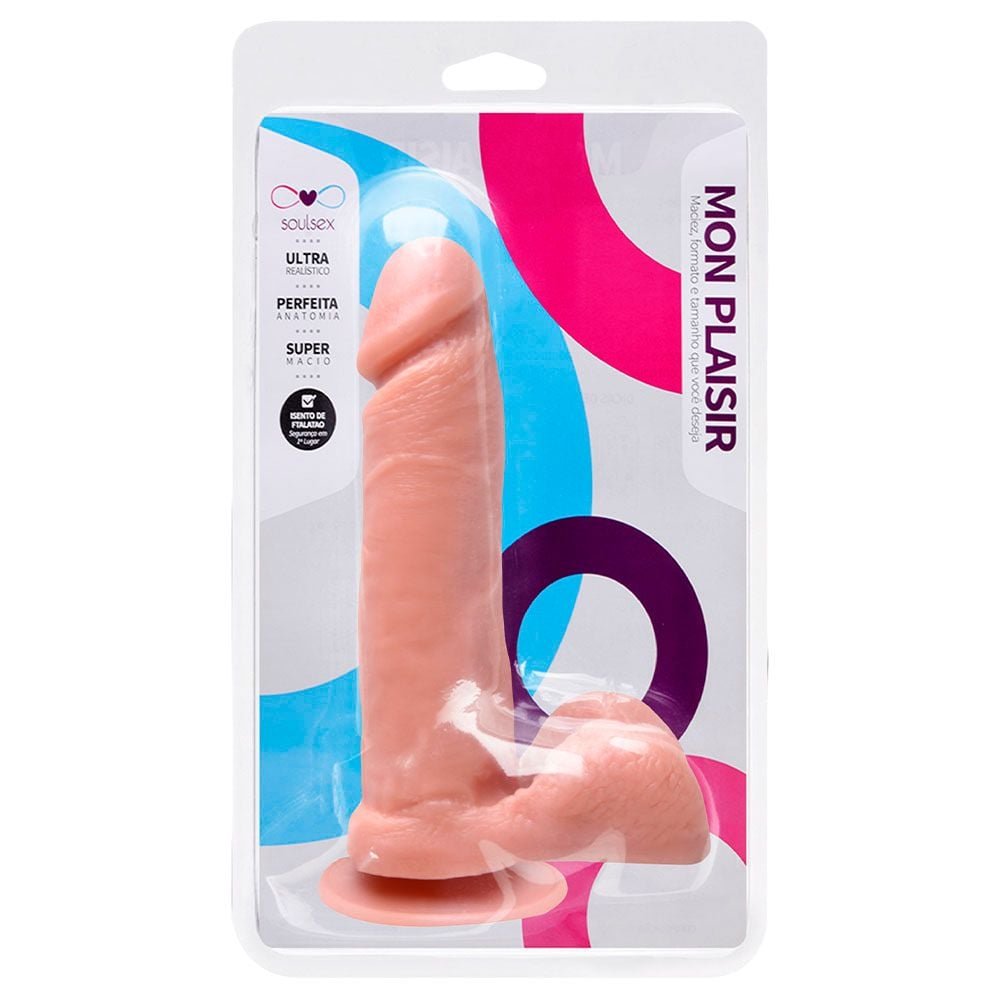 Prótese Maciça Realística Com Ventosa 19 X 4,5cm Soulsex