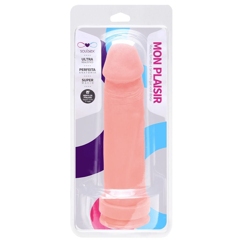 Prótese Maciça Realística Com Ventosa 21,5 X 5cm Soulsex