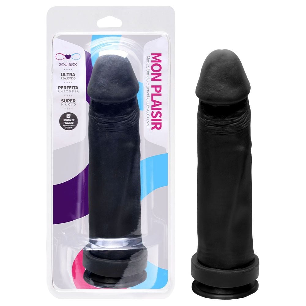 Prótese Maciça Realística Com Ventosa 21,5 X 5cm Soulsex