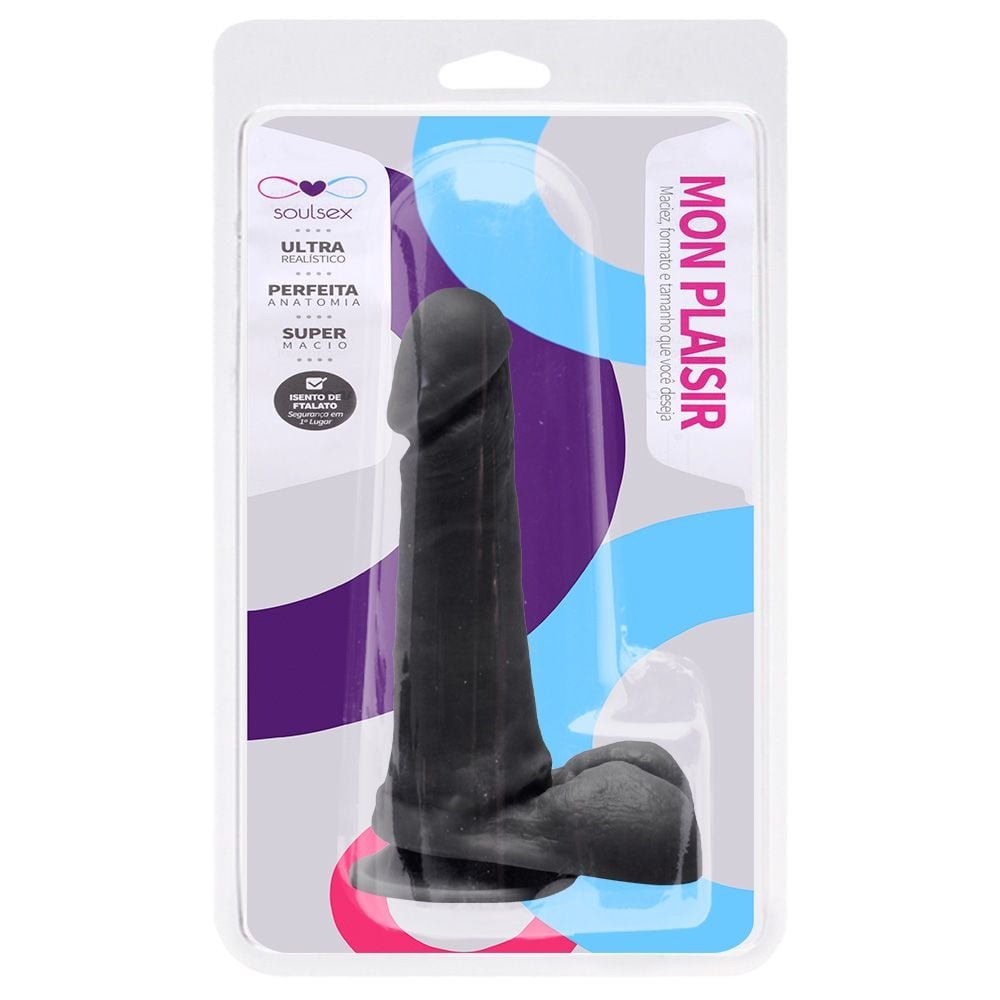 Prótese Maciça Realística Ventosa 17,5 X 3,5cm Soulsex