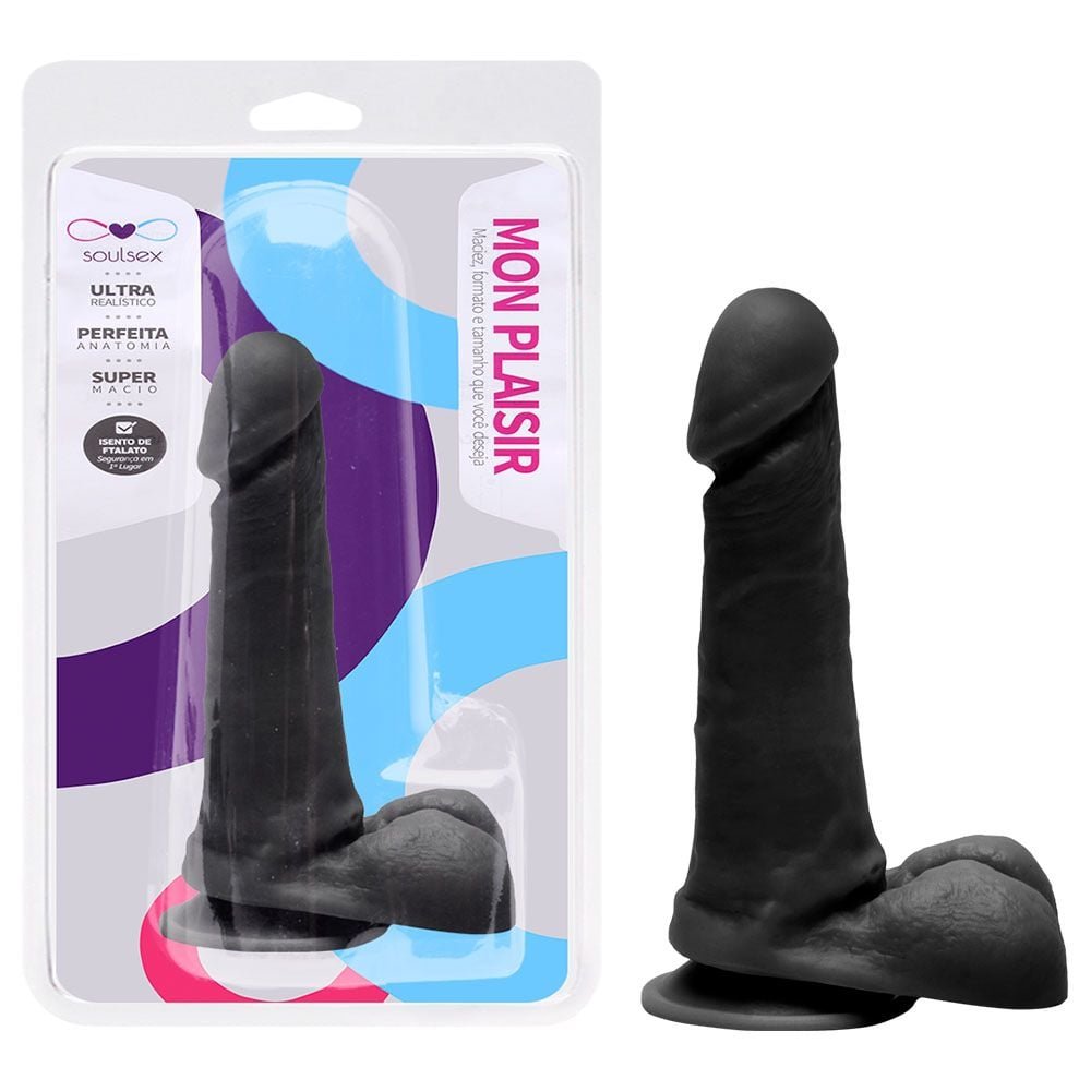 Prótese Maciça Realística Ventosa 17,5 X 3,5cm Soulsex