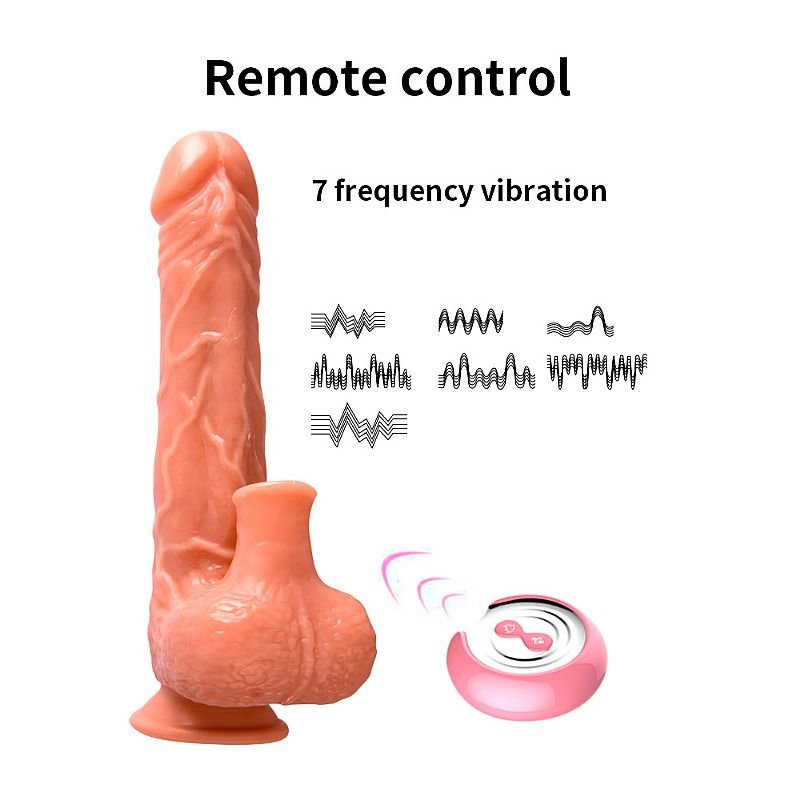 Prótese Realística com Pulsação e sucção - Controle Remoto - 23,5 x 4,2