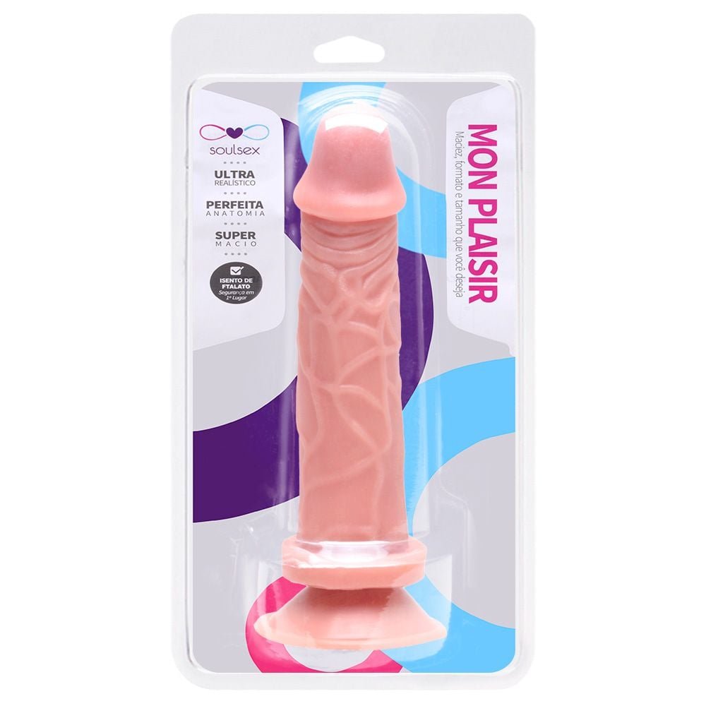 Prótese Realística Com Ventosa 16,5 X 3,5cm Soulsex
