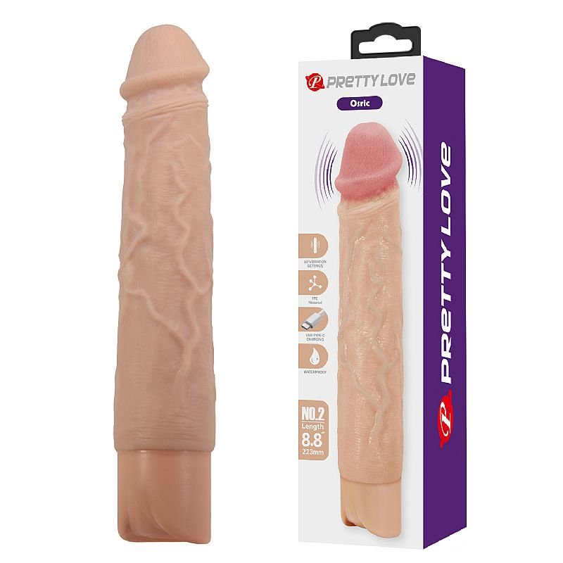 Prótese Realístico com Vibrador - Osric Bege - 22,3 x 4,0 cm - Pretty Love