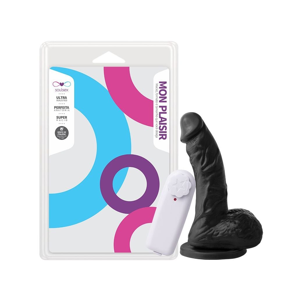 Prótese Vibrador Com Ventosa 14,5 X 3,5cm Soulsex