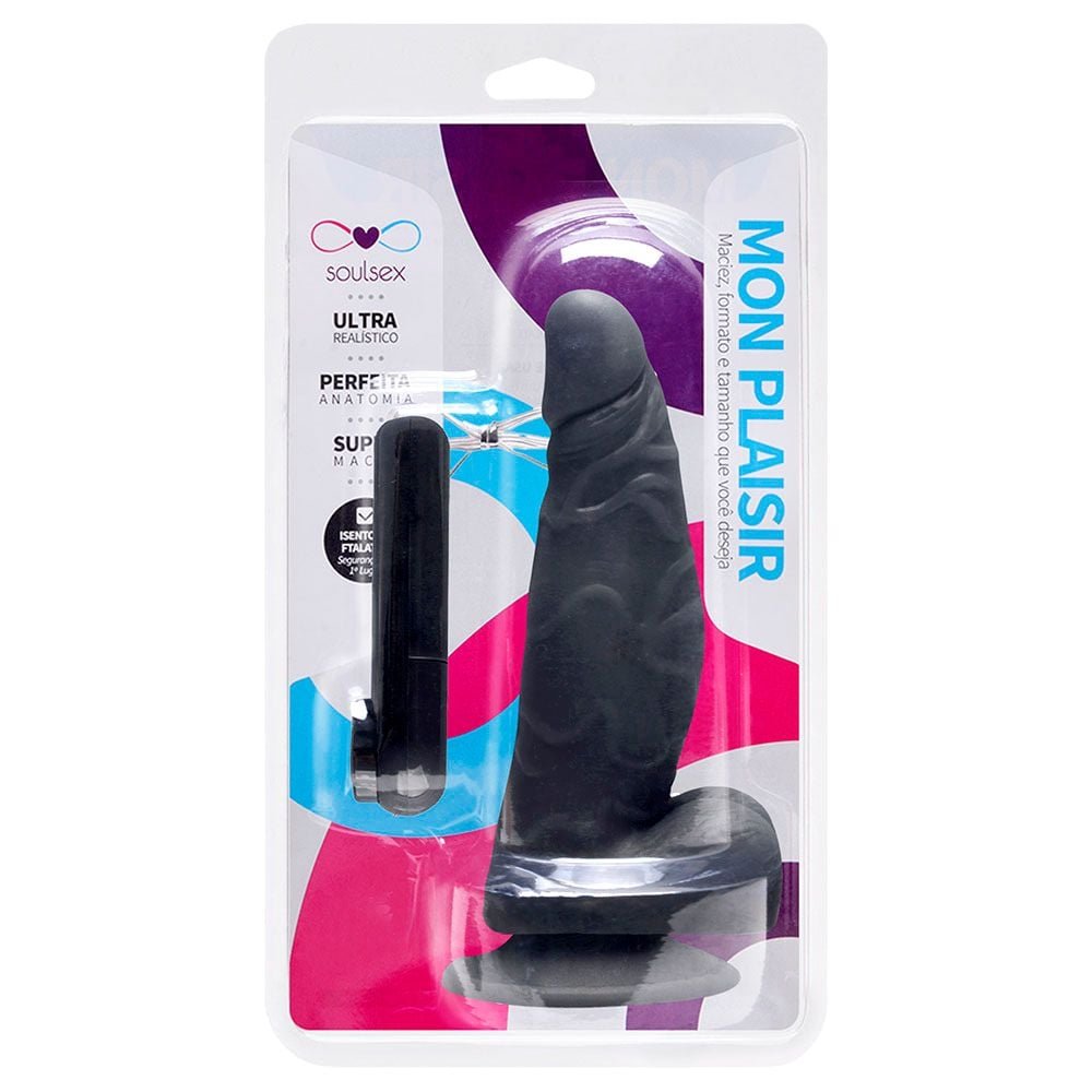 Prótese Vibrador Externo Ventosa 12,5 X 3cm Soulsex