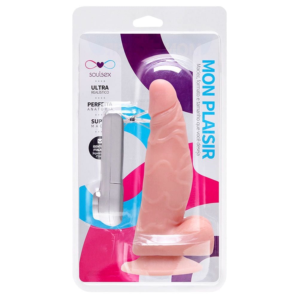 Prótese Vibrador Externo Ventosa 12,5 X 3cm Soulsex
