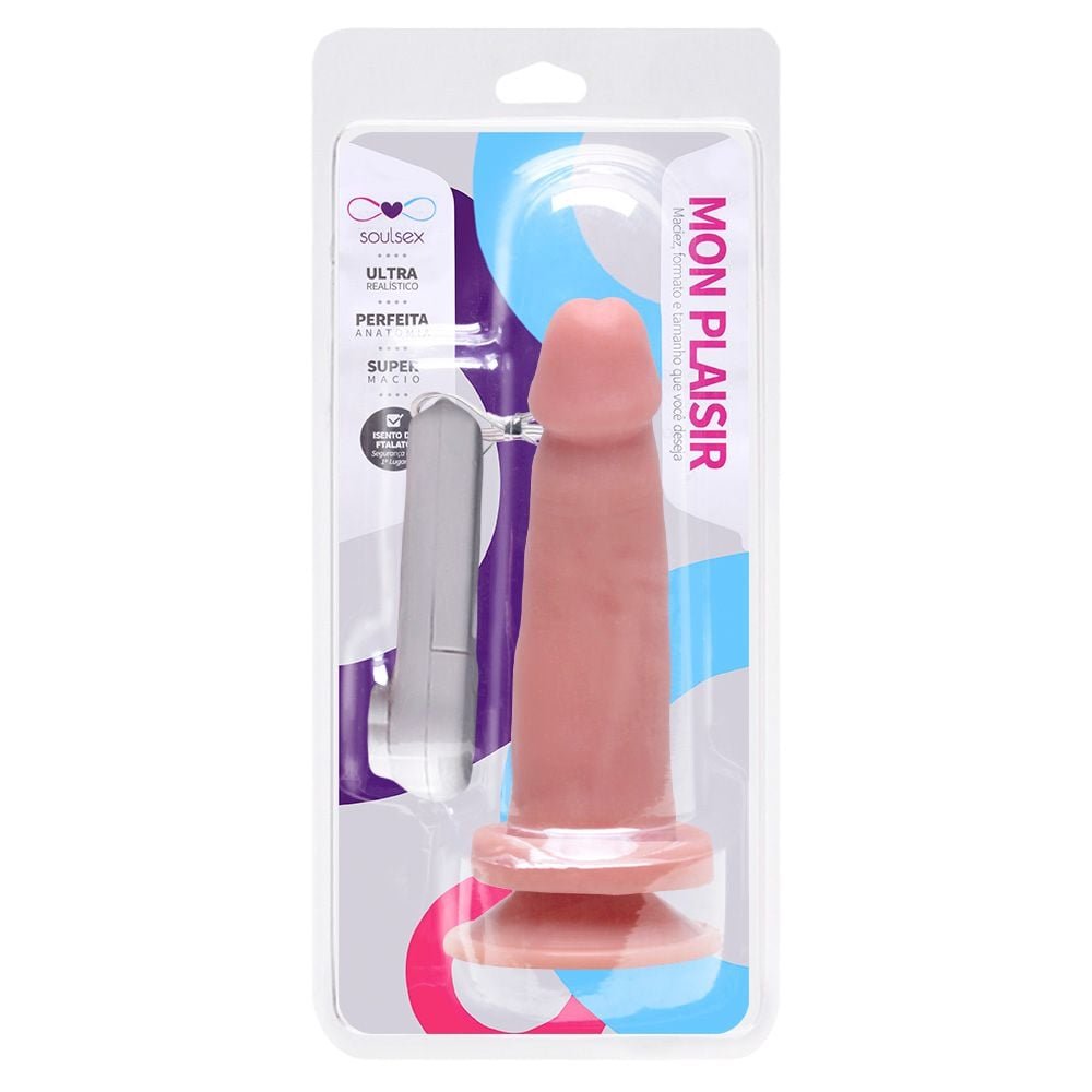 Prótese Vibrador Externo Ventosa 13,5 X 3,5cm Soulsex