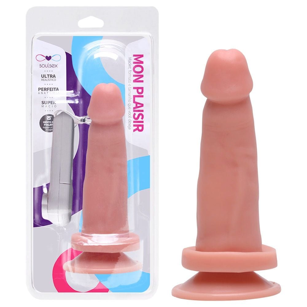 Prótese Vibrador Externo Ventosa 13,5 X 3,5cm Soulsex