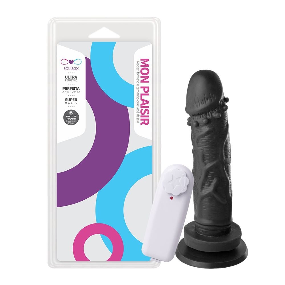 Prótese Vibrador Externo Ventosa 16,5 X 3,5cm Soulsex