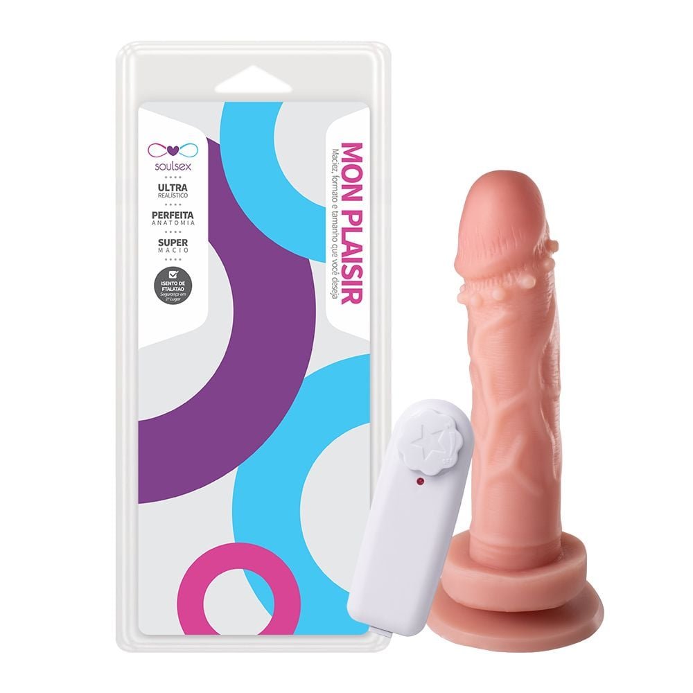 Prótese Vibrador Externo Ventosa 16,5 X 3,5cm Soulsex