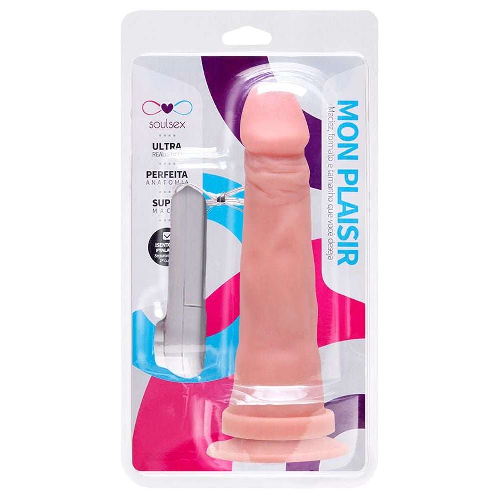 Prótese Vibrador Externo Ventosa 17 X 3,5cm Soulsex