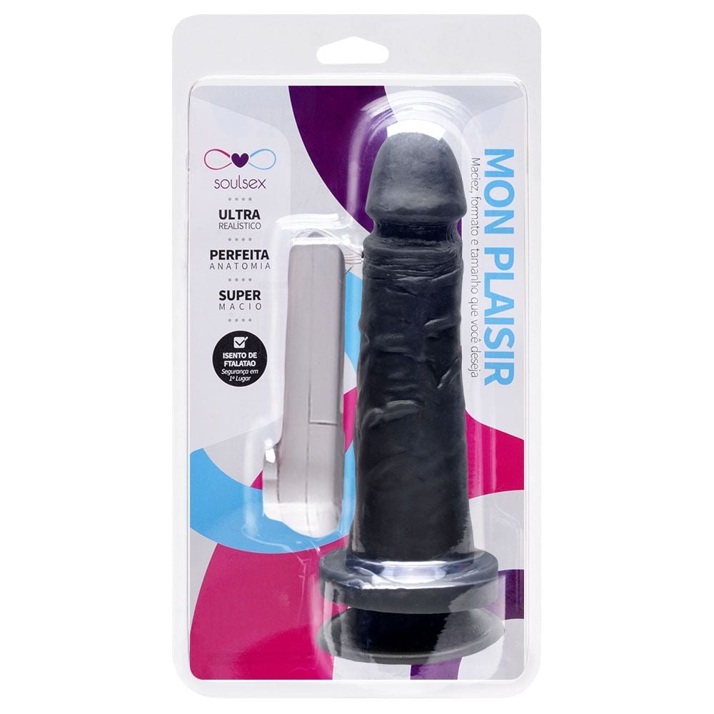 Prótese Vibrador Externo Ventosa 17 X 3,5cm Soulsex