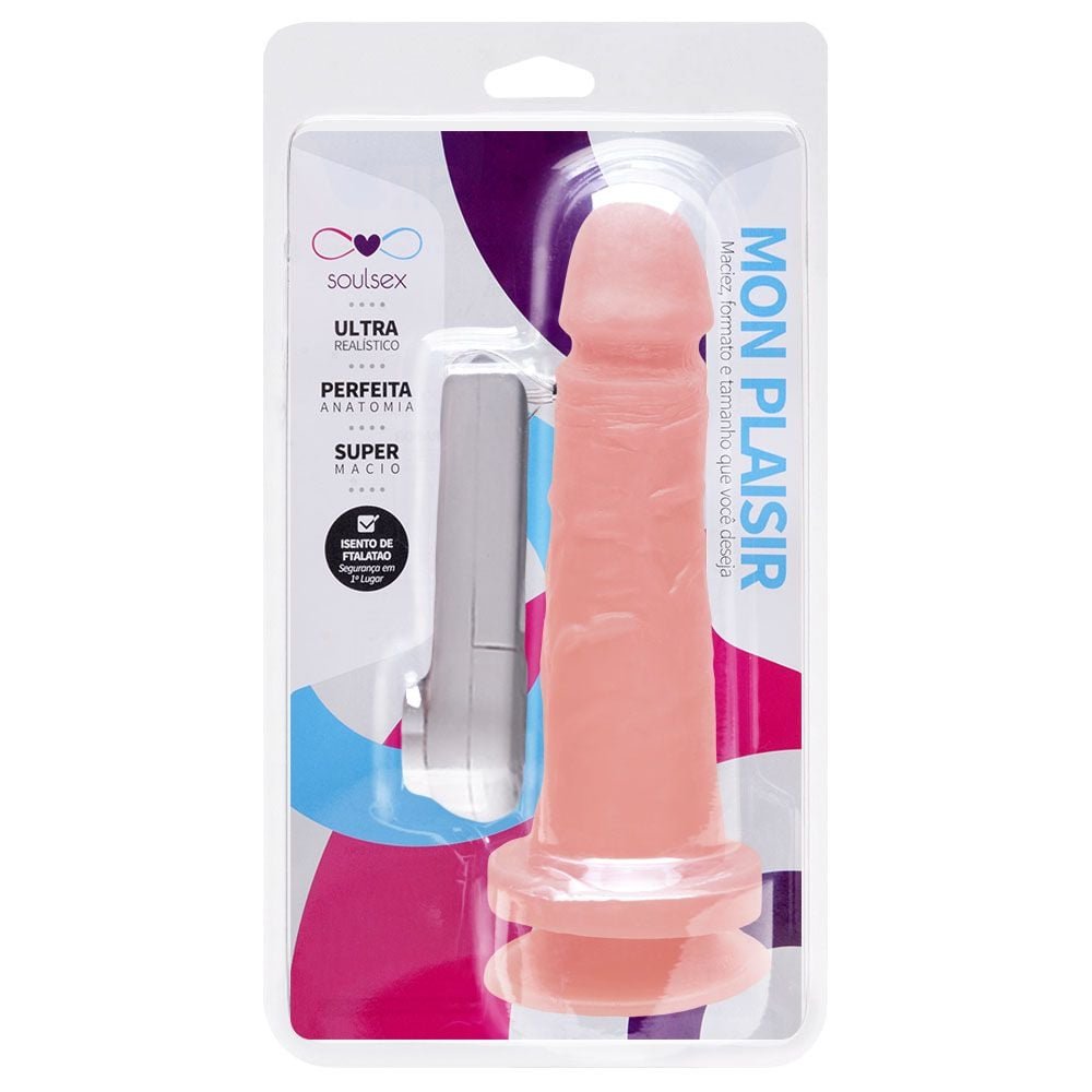 Prótese Vibrador Externo Ventosa 17 X 3,5cm Soulsex