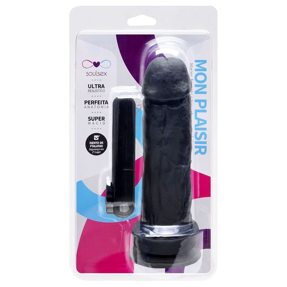 Prótese Vibrador Externo Ventosa 17 X 4,5cm Soulsex