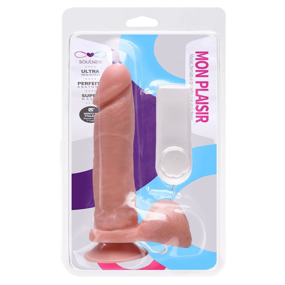 Prótese Vibrador Externo Ventosa 19 X 4,5cm Soulsex