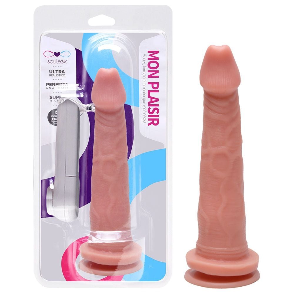 Prótese Vibrador Externo Ventosa 20 X 3,5cm Soulsex