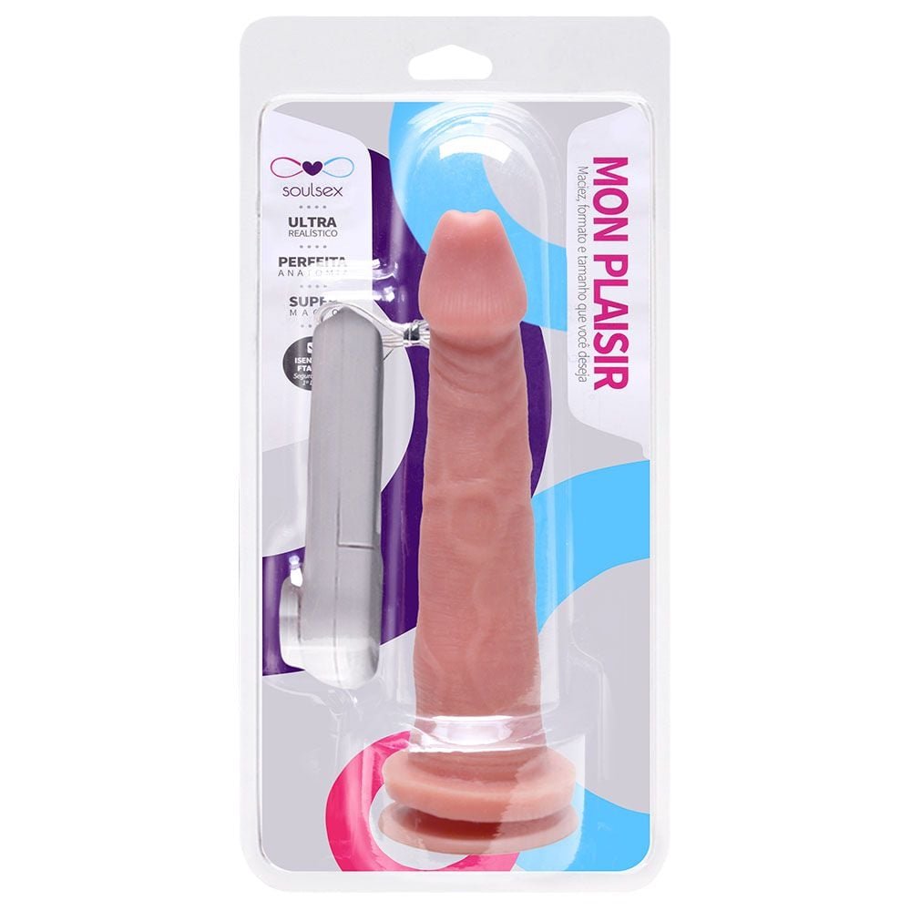 Prótese Vibrador Externo Ventosa 20 X 3,5cm Soulsex