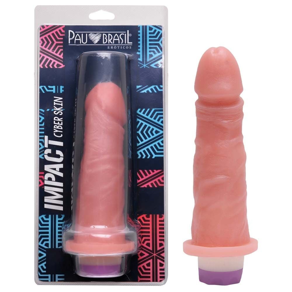 Prótese Vibro Interno Cyber Skyn 16,5 X 3,5cm Pau Brasil