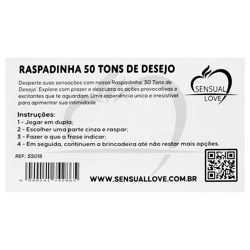 Raspadinha 50 Tons De Desejo Unitária Sensual Love